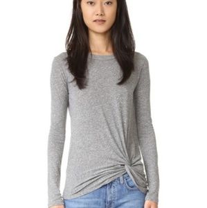 Grey Basic Side Knot Top